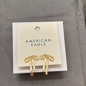 American Eagle Gold Bow Earrings